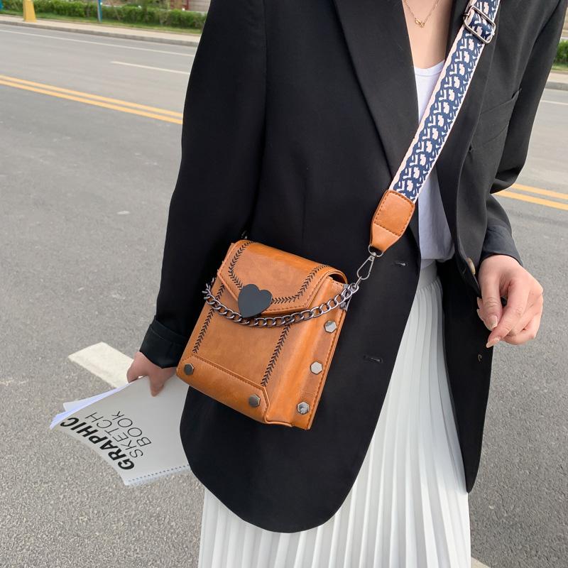 Wide Shoulder Strap Crossbody Bag