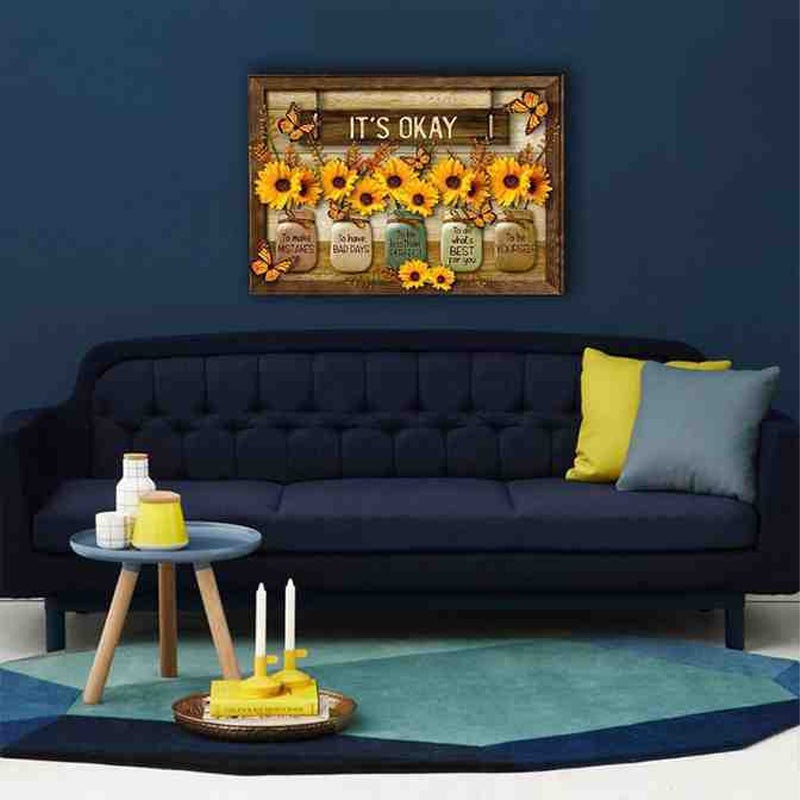 Butterfly Sunflowers Wall Art