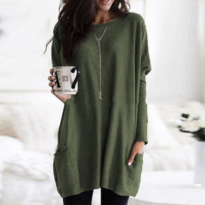 Long Sleeve Casual Pocket T-Shirt