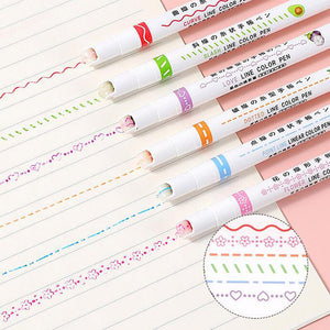 💖BEST GIFTS FOR KIDS - Dual Tip Pens with 6 Different Curve Shapes Fine Tips