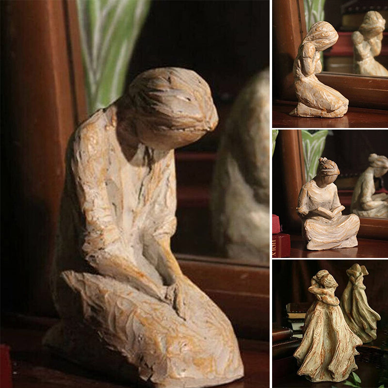 🎄Sweet Hour of Prayer, beautiful hand cast inspirational sculpture of woman praying