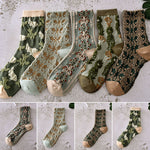 Womens Floral Cotton Socks