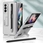 Fashion Kickstand Case Cover With Pen Slot For Samsung Galaxy Z Fold 3