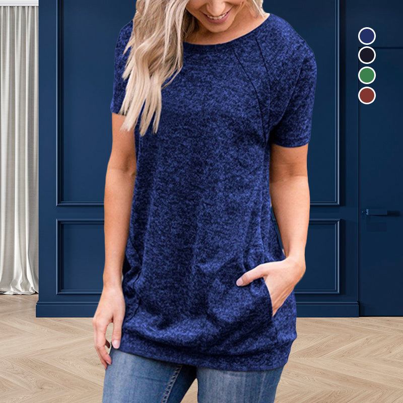 Femme Round Neck Loose Casual Tops