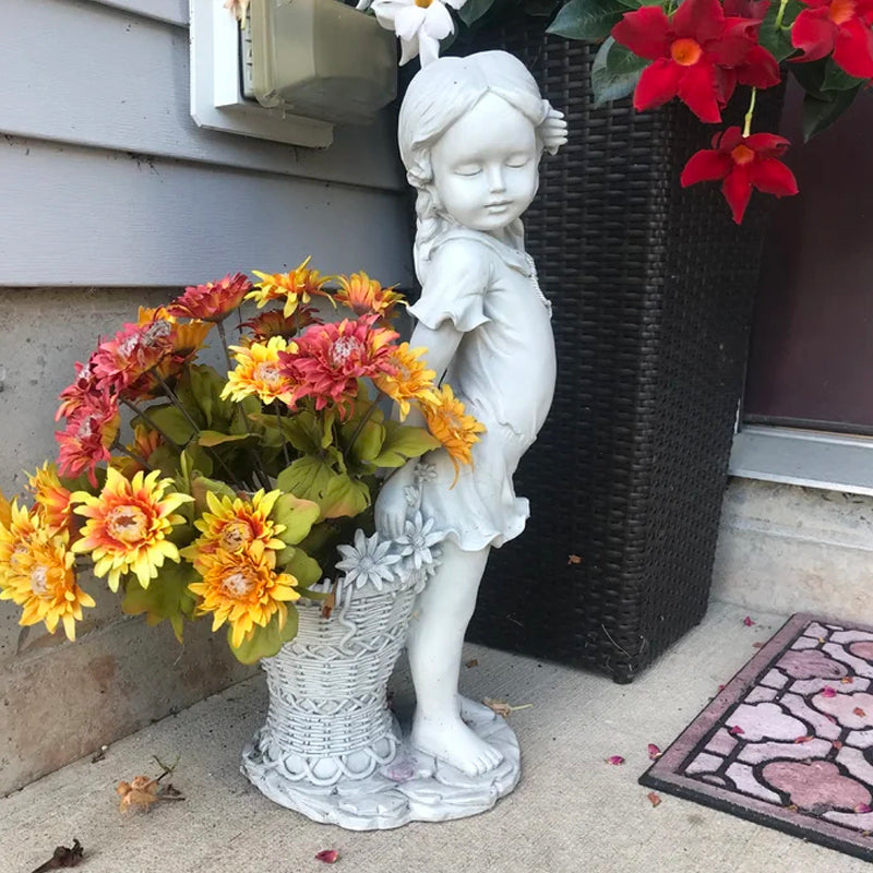 Little Girl Outdoor Garden Statue for Home Garden