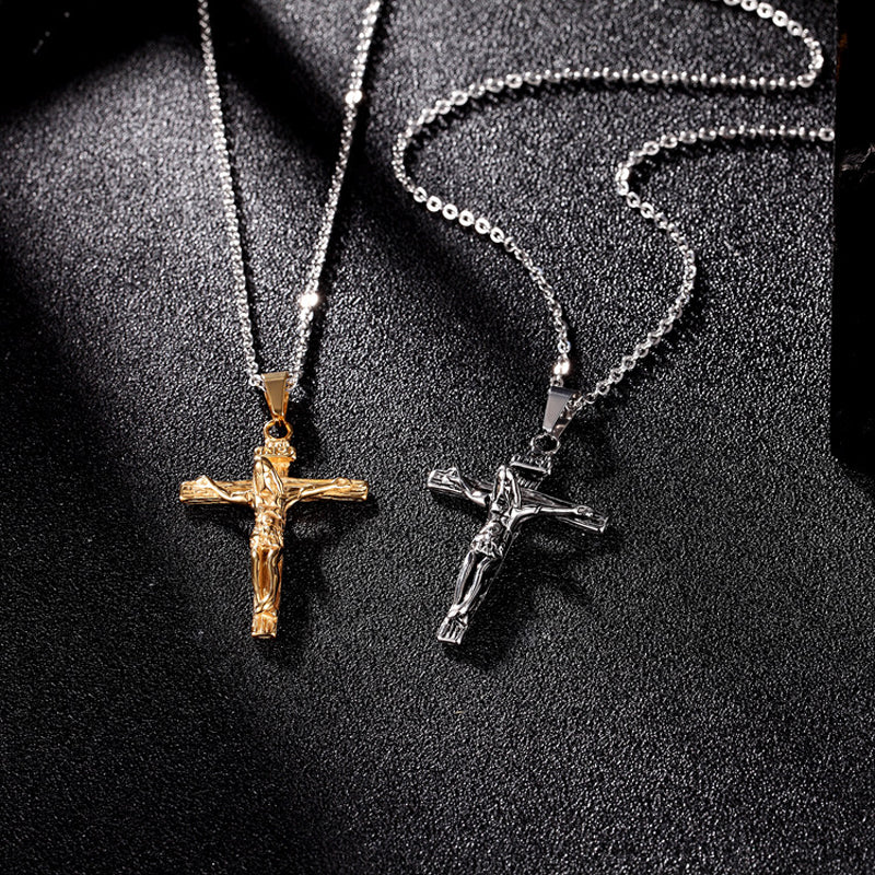 Handmade Silver Jesus Crucifix Necklace