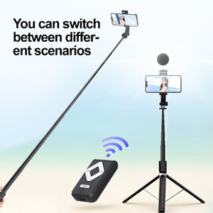 Selfie Stick with LED Fill Light