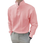 Men's High Neck and Long Sleeve Polo Shirt