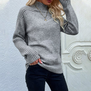 Loose Solid Color Turtleneck Sweater