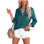 Women's Satin Silk Long Sleeve Shirt