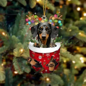 Cute Christmas Sock Dog Ornament