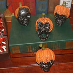 Handmade Evil Pumpkin Skull Halloween Resin Ornament