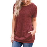 Femme Round Neck Loose Casual Tops