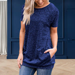 Femme Round Neck Loose Casual Tops