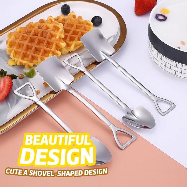 🥄🥄Creative Dessert Ice Cream 304 Stainless Steel Spade Spoon