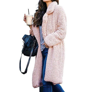 Long Fluffy Sherpa Coat Solid Teddy Bear Coats