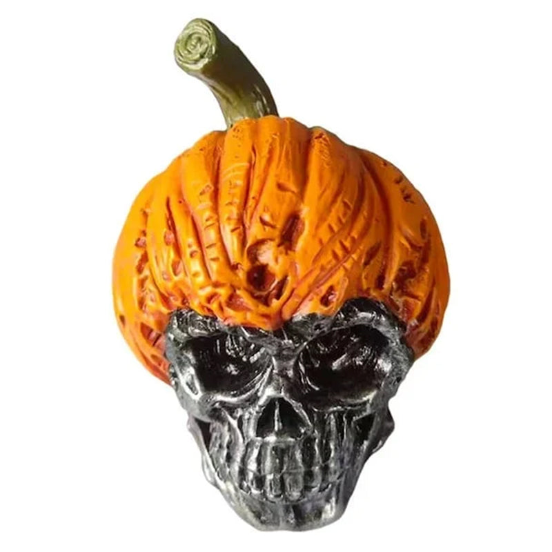 Handmade Evil Pumpkin Skull Halloween Resin Ornament