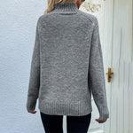 Loose Solid Color Turtleneck Sweater