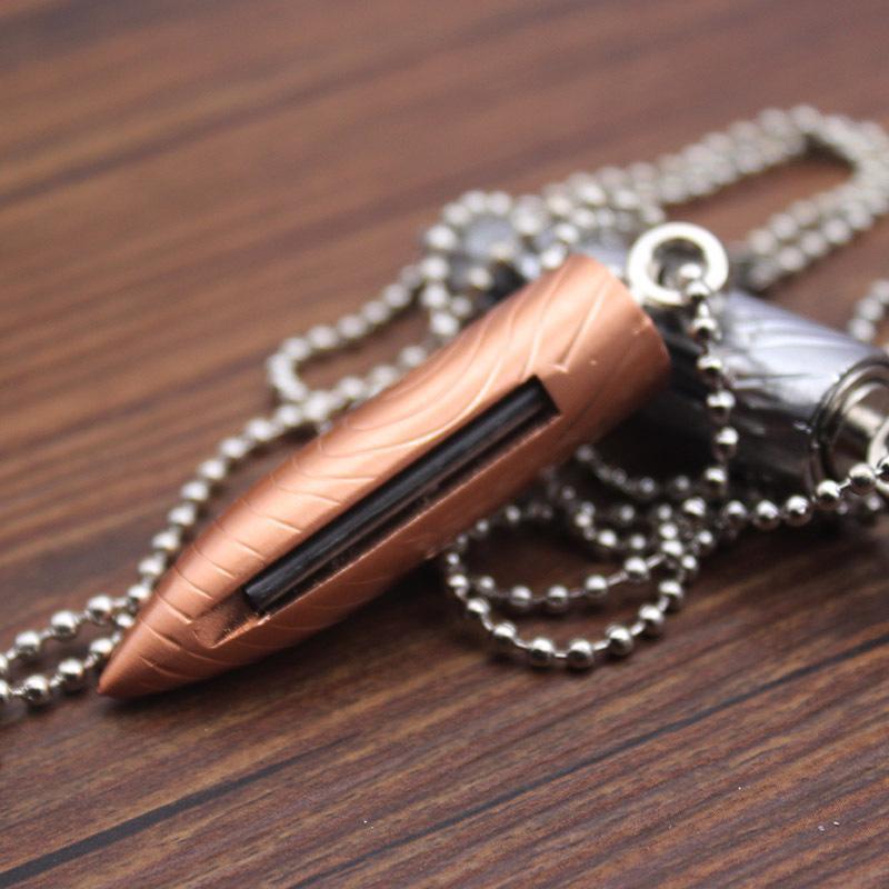 Pendant Lighter Bullet Shaped Necklace