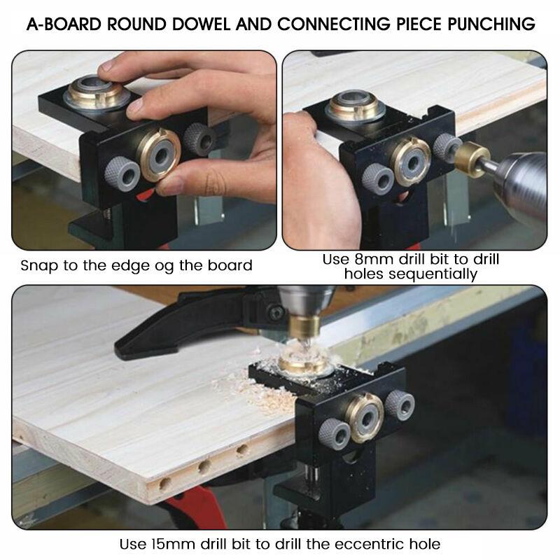 3 in 1 Adjustable Woodworking Drilling Locator Puncher Tools