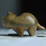 Handmade Wood Carved Cats Decoration