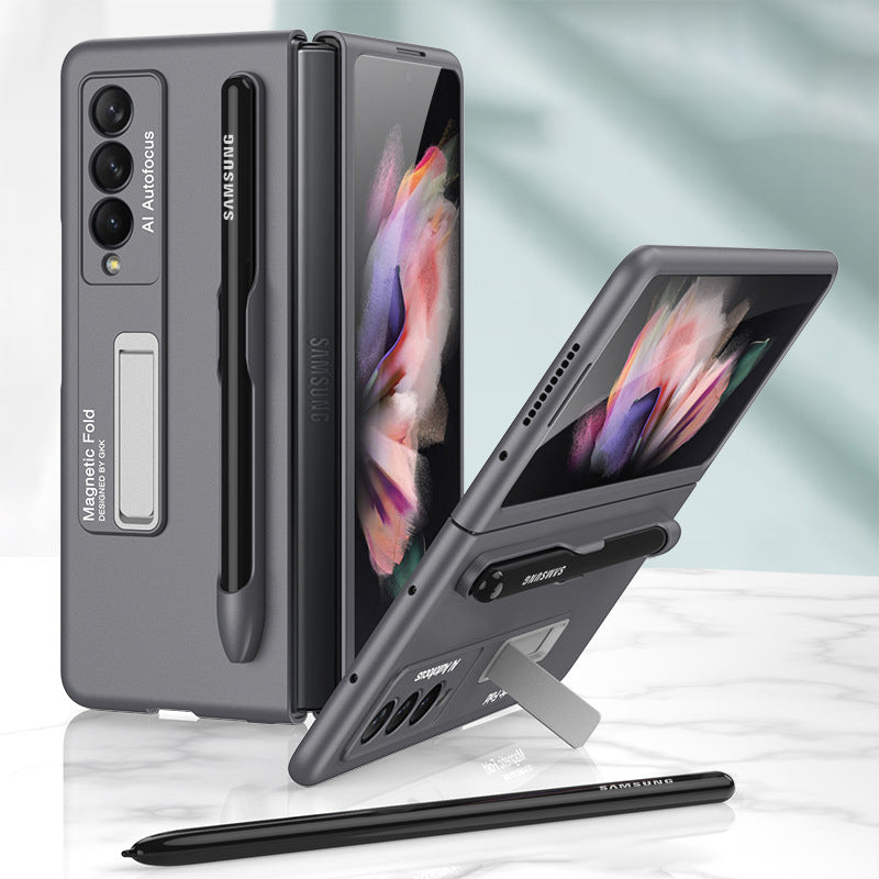 Fashion Kickstand Case Cover With Pen Slot For Samsung Galaxy Z Fold 3