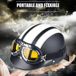 Motorcycle Harley PU Helmet with Goggles