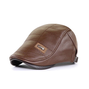 New Trendy Leather Beret