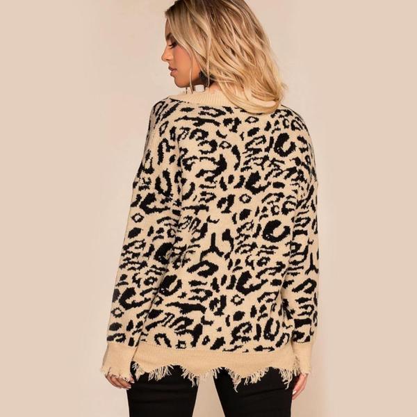 Leopard V-Neck Jumper of Distress