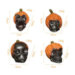 Handmade Evil Pumpkin Skull Halloween Resin Ornament