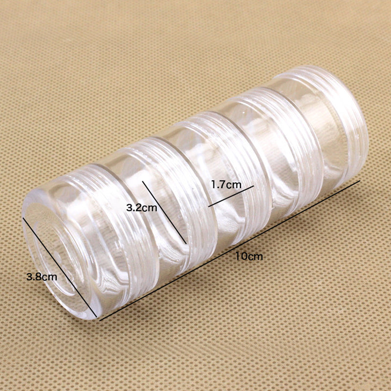 5 Connected Transparent Sealed Bottles