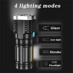 4 Lamp Beads LED Multi-function Strong Light Flashlight