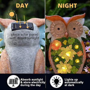 Solar Owl LED Lights Ornament