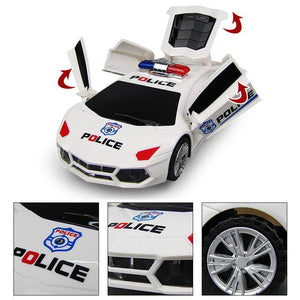 360 Degree Rotary Wheels Musical LED Lighting Electronic Police Car