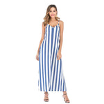 Casual Striped Straps Overhead Summer Dress