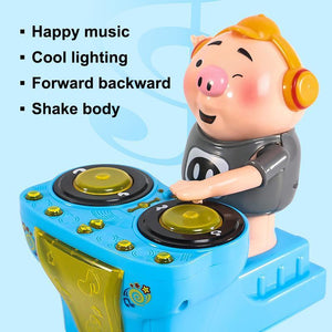 DJ swinging discs pig music electric dancing pigs