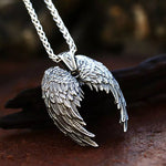 Vintage Stainless Steel Angel Wings Pendant