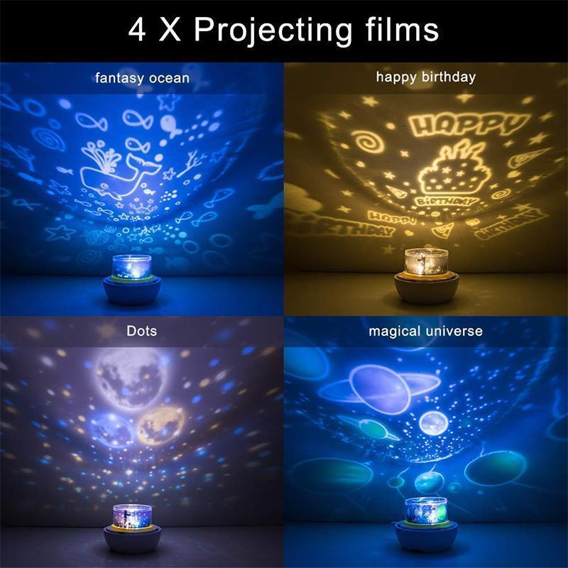 Multifunctional LED Night Light Star Projector Lamp, 5 Sets of Film