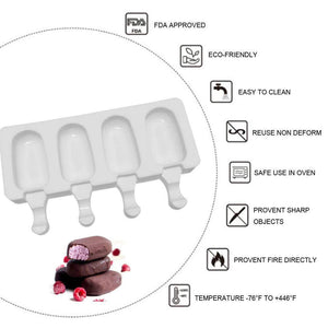 Silicone Easy Cream Mini Ice Cream Bar Mold Set