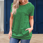 Femme Round Neck Loose Casual Tops