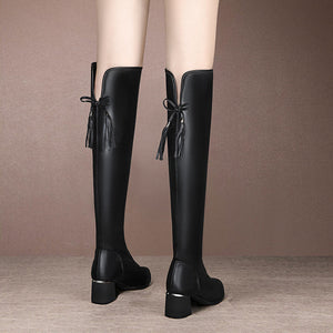 Bow Elastic Soft Warm Comfortable Boots