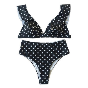 Polka Dot V Neck Swimsuit