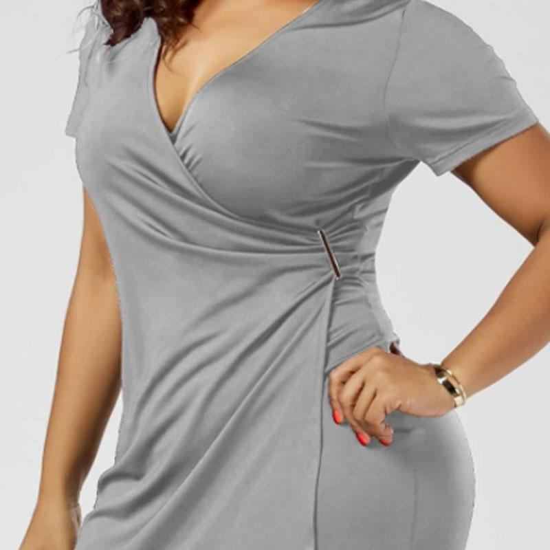 Plus Size V-Neck Sexy Dress