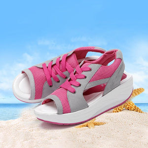 Breathable Platform Sandals with Wedge Heel