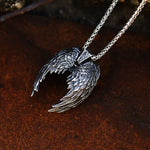 Vintage Stainless Steel Angel Wings Pendant