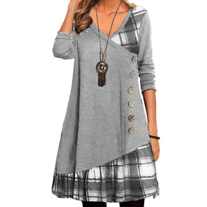 Long-sleeve Patchwork Dress