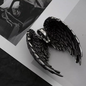 Vintage Stainless Steel Angel Wings Pendant