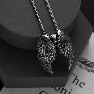 Vintage Stainless Steel Angel Wings Pendant