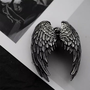 Vintage Stainless Steel Angel Wings Pendant