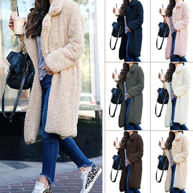 Long Fluffy Sherpa Coat Solid Teddy Bear Coats